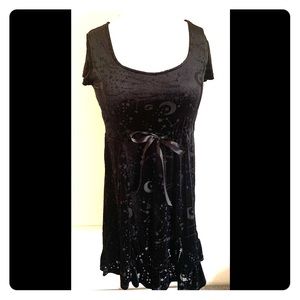 KILLSTAR Constellation Black Velvet Dress Large L